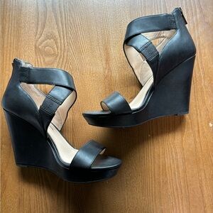 Black Jessica Simpson wedge sandals